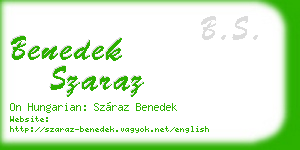 benedek szaraz business card