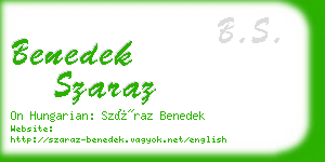 benedek szaraz business card